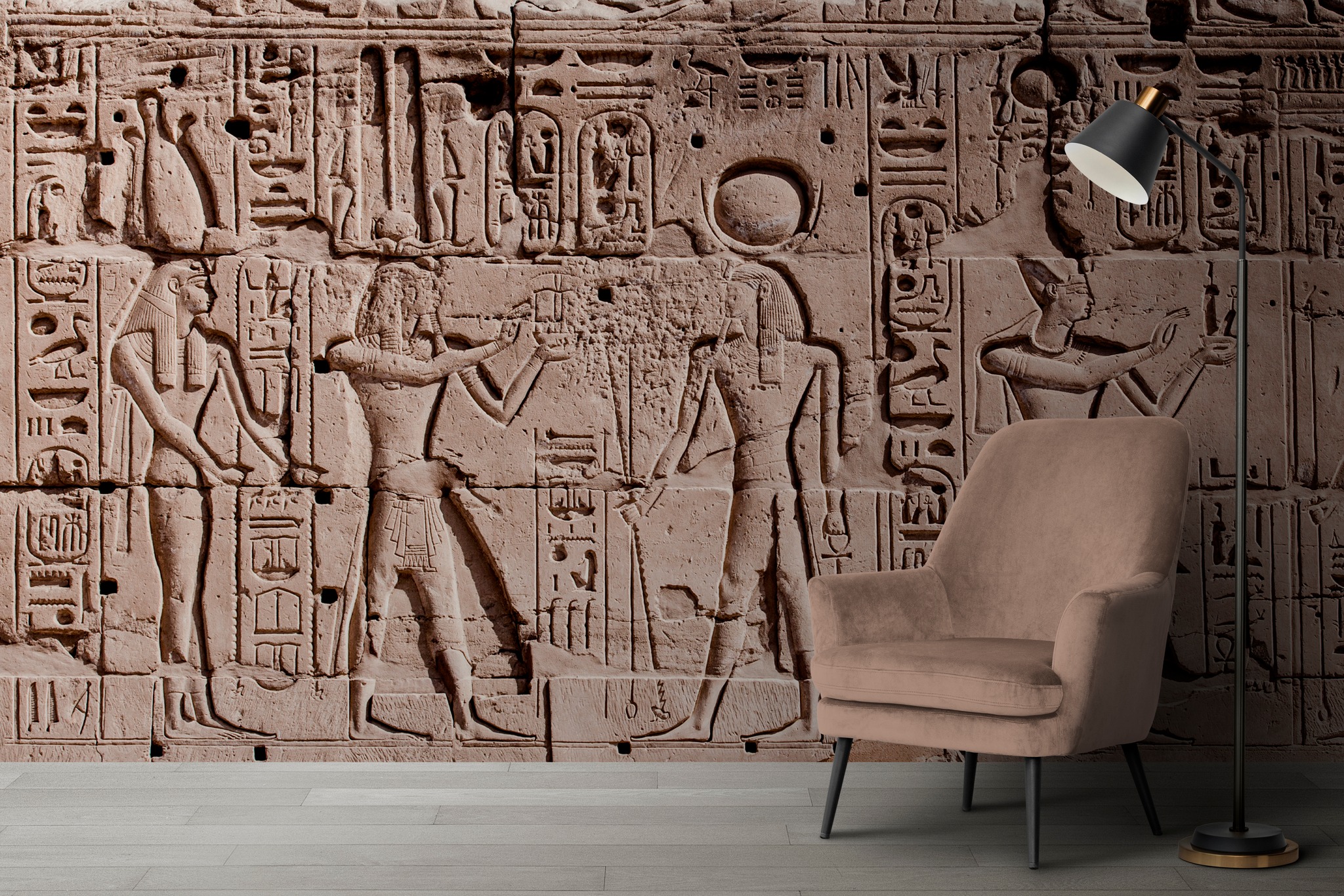 Egyptian Pharaonic 3D Wallpaper - Ancient Hieroglyphs Design